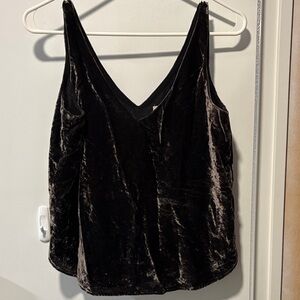 Black/Gray Velvet Sleeveless Top